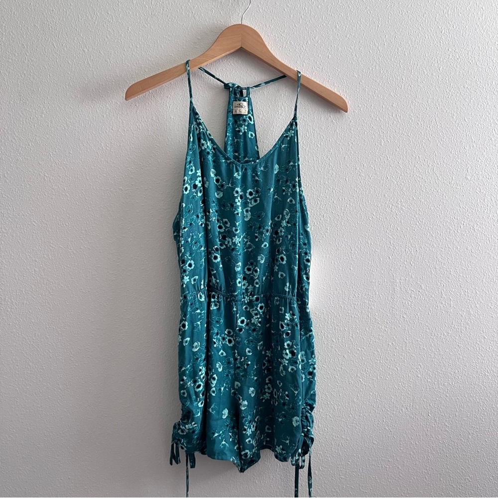 O’Niell Blue Green Floral Romper NWT
